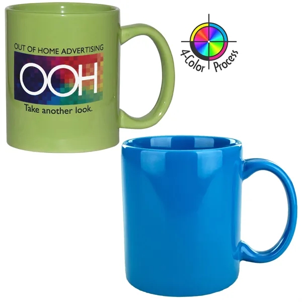 4-Color process stoneware mug with c-shaped handle, holds 11 ounces.... from ASI 80093 Pyrographics / Pyrographics Line