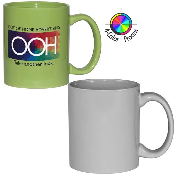 4-Color process stoneware mug with c-shaped handle, holds 11 ounces.... from ASI 80093 Pyrographics / Pyrographics Line