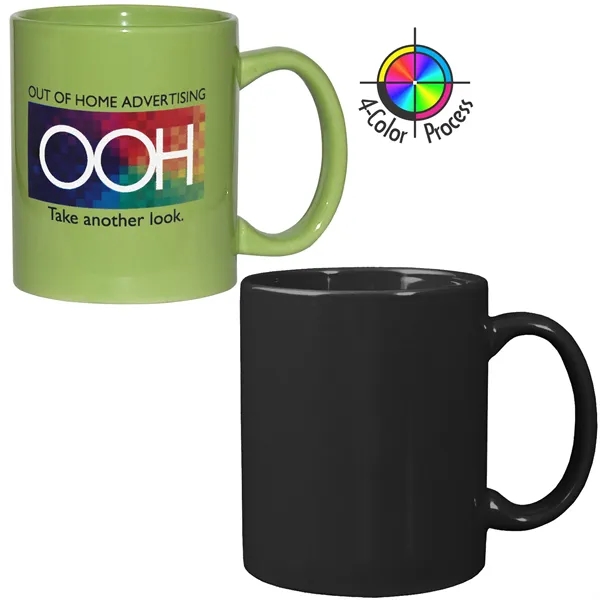 4-Color process stoneware mug with c-shaped handle, holds 11 ounces.... from ASI 80093 Pyrographics / Pyrographics Line