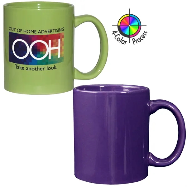 4-Color process stoneware mug with c-shaped handle, holds 11 ounces.... from ASI 80093 Pyrographics / Pyrographics Line