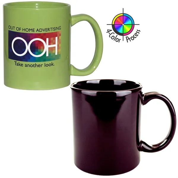 4-Color process stoneware mug with c-shaped handle, holds 11 ounces.... from ASI 80093 Pyrographics / Pyrographics Line