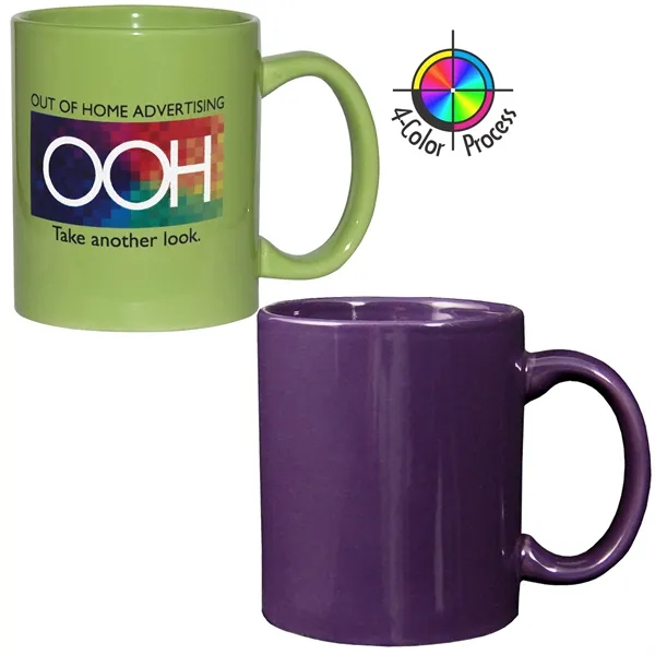 4-Color process stoneware mug with c-shaped handle, holds 11 ounces.... from ASI 80093 Pyrographics / Pyrographics Line