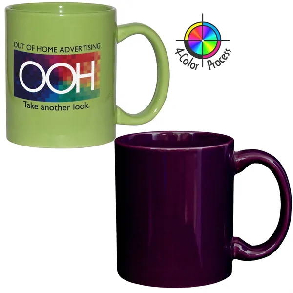 4-Color process stoneware mug with c-shaped handle, holds 11 ounces.... from ASI 80093 Pyrographics / Pyrographics Line