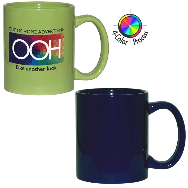 4-Color process stoneware mug with c-shaped handle, holds 11 ounces.... from ASI 80093 Pyrographics / Pyrographics Line