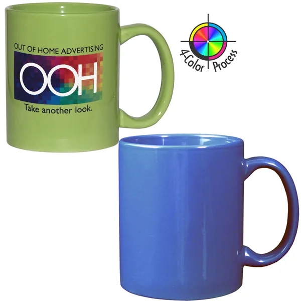 4-Color process stoneware mug with c-shaped handle, holds 11 ounces.... from ASI 80093 Pyrographics / Pyrographics Line