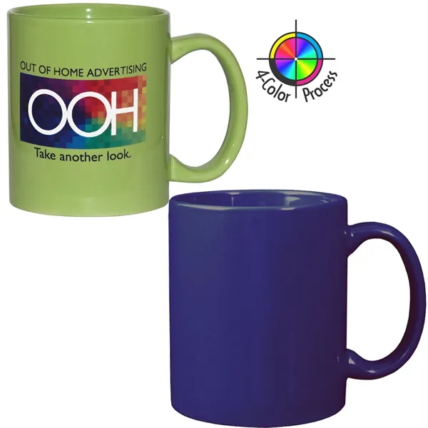 4-Color process stoneware mug with c-shaped handle, holds 11 ounces.... from ASI 80093 Pyrographics / Pyrographics Line