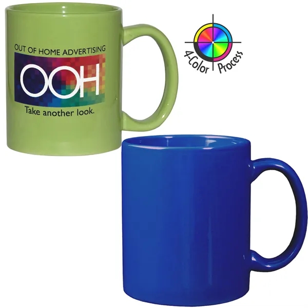 4-Color process stoneware mug with c-shaped handle, holds 11 ounces.... from ASI 80093 Pyrographics / Pyrographics Line
