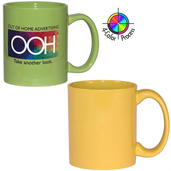 4-Color process stoneware mug with c-shaped handle, holds 11 ounces.... from ASI 80093 Pyrographics / Pyrographics Line