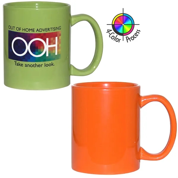 4-Color process stoneware mug with c-shaped handle, holds 11 ounces.... from ASI 80093 Pyrographics / Pyrographics Line