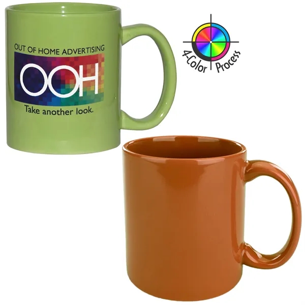 4-Color process stoneware mug with c-shaped handle, holds 11 ounces.... from ASI 80093 Pyrographics / Pyrographics Line