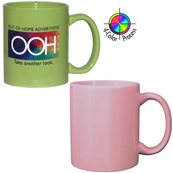 4-Color process stoneware mug with c-shaped handle, holds 11 ounces.... from ASI 80093 Pyrographics / Pyrographics Line