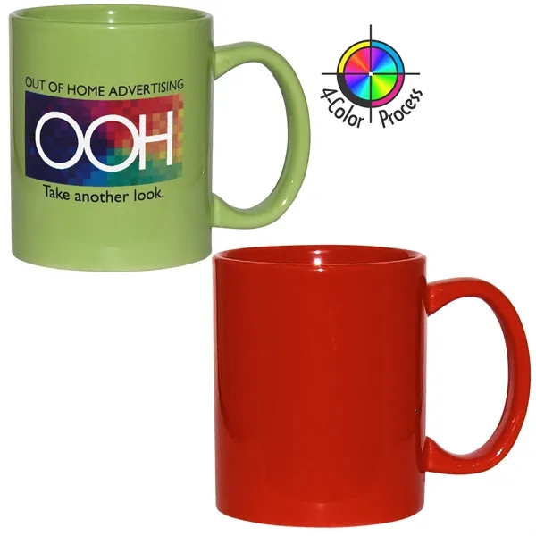 4-Color process stoneware mug with c-shaped handle, holds 11 ounces.... from ASI 80093 Pyrographics / Pyrographics Line