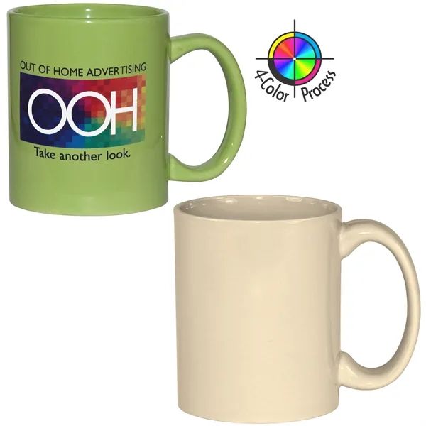 4-Color process stoneware mug with c-shaped handle, holds 11 ounces.... from ASI 80093 Pyrographics / Pyrographics Line