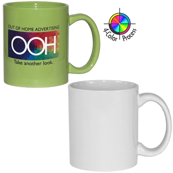4-Color process stoneware mug with c-shaped handle, holds 11 ounces.... from ASI 80093 Pyrographics / Pyrographics Line