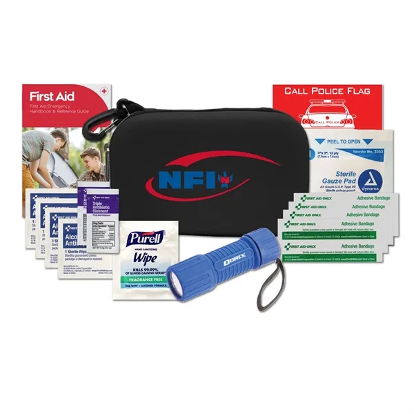 Automotive kit with a tire gauge, flashlight, reference guide and case.... from ASI 84514 Safety Made