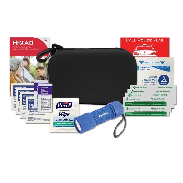 Automotive kit with a tire gauge, flashlight, reference guide and case.... from ASI 84514 Safety Made