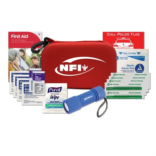 Automotive kit with a tire gauge, flashlight, reference guide and case.... from ASI 84514 Safety Made