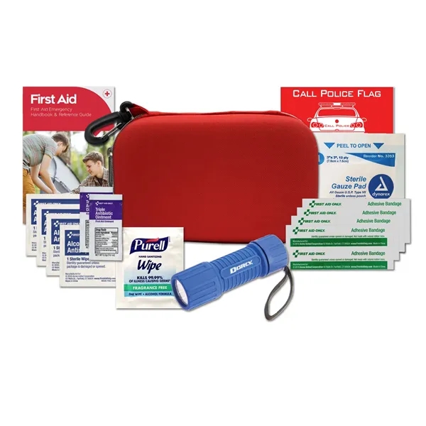 Automotive kit with a tire gauge, flashlight, reference guide and case.... from ASI 84514 Safety Made