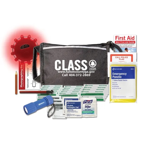 Auto kit with an LED safety flare, magnetic base, first aid... from ASI 84514 Safety Made