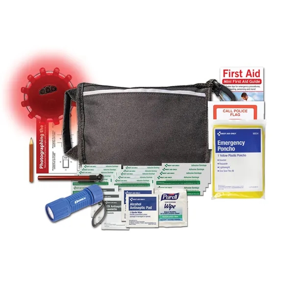 Auto kit with an LED safety flare, magnetic base, first aid... from ASI 84514 Safety Made