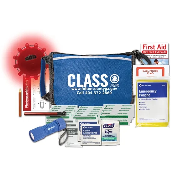Auto kit with an LED safety flare, magnetic base, first aid... from ASI 84514 Safety Made