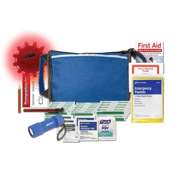 Auto kit with an LED safety flare, magnetic base, first aid... from ASI 84514 Safety Made