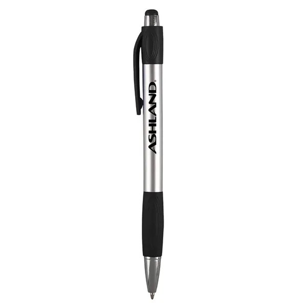 Plunger action ballpoint pen with grip accent, black medium point and... from ASI 52840 Evans Manufacturing