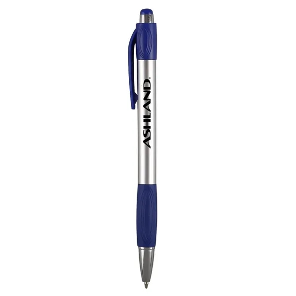 Plunger action ballpoint pen with grip accent, black medium point and... from ASI 52840 Evans Manufacturing