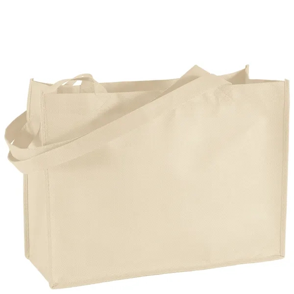 Non-Woven Polypropylene Tote with strong stitched seams and side/bottom gussets.... from ASI 37940 Bag Makers Inc