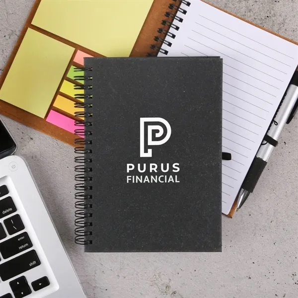 5" x 7" bonded leather spiral notebook with 75 sheets of... from ASI 52840 Evans Manufacturing