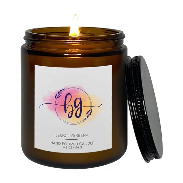 Our 8 oz Radiance Amber Candle with Lid, featuring intoxicating scents... from ASI 62088 IDProductsource