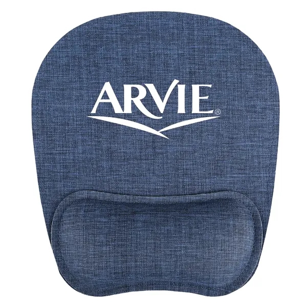 Ergonomic mouse pad made with rPET and rubber backing.... from ASI 52840 Evans Manufacturing