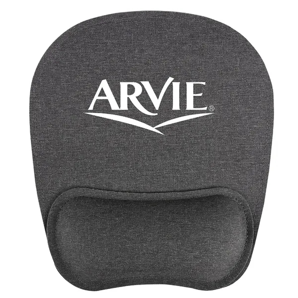 Ergonomic mouse pad made with rPET and rubber backing.... from ASI 52840 Evans Manufacturing