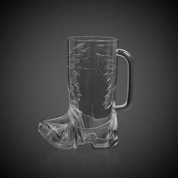 16 oz. clear plastic cowboy boot shaped drinking glass with built-in... from ASI 42016 Brighter Promotions Inc / Chemical Light™ Liquid Light