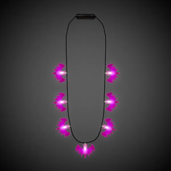34" novelty Halloween necklace with seven 1" bat charms with LED... from ASI 42016 Brighter Promotions Inc