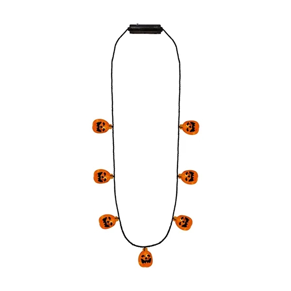 34" Jack-O-Lantern Halloween necklaces with seven light up LED charms.... from ASI 42016 Brighter Promotions Inc