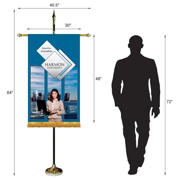 Custom Premium Straight Cut and Fringed Gonfalon 30" x 48" with... from ASI 80228 Quinn