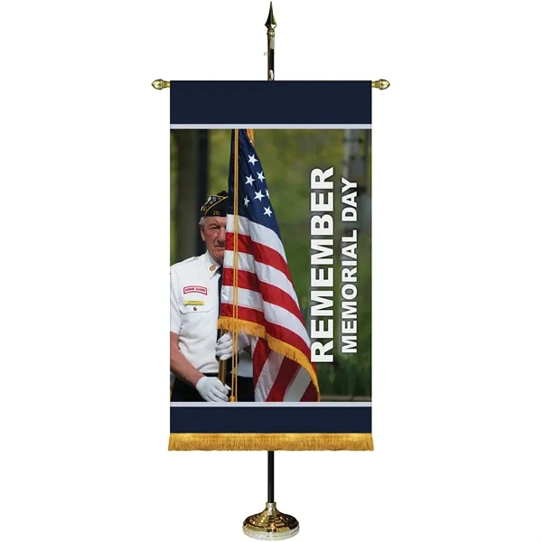 36" x 60" Premium Custom Digitally Printed Gonfalon Straight Cut Banner... from ASI 80228 Quinn