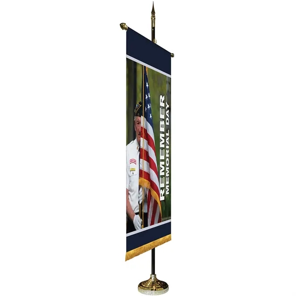36" x 60" Premium Custom Digitally Printed Gonfalon Straight Cut Banner... from ASI 80228 Quinn