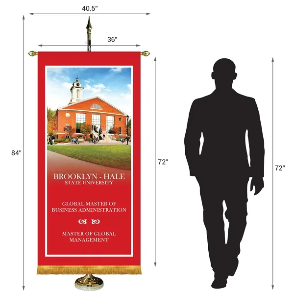 36" x 72" Premium Custom Digitally Printed Gonfalon Straight Cut Banner... from ASI 80228 Quinn