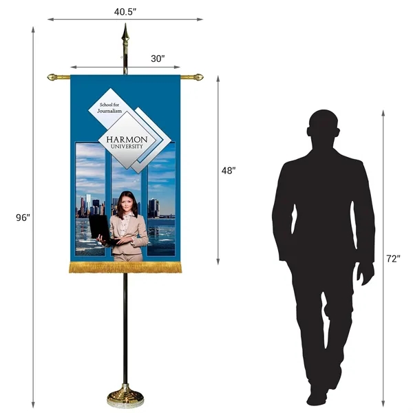 30" x 48" Premium Custom Digitally Printed Gonfalon Straight Cut Banner... from ASI 80228 Quinn