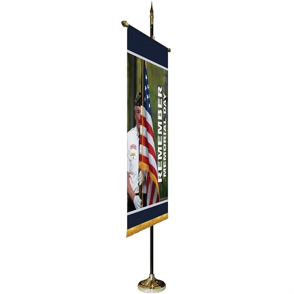 36" x 60" Premium Custom Digitally Printed Gonfalon Straight Cut Banner... from ASI 80228 Quinn