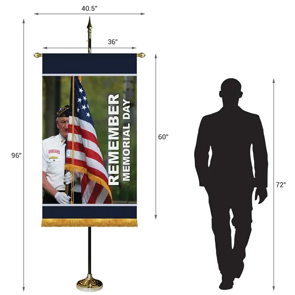 36" x 60" Premium Custom Digitally Printed Gonfalon Straight Cut Banner... from ASI 80228 Quinn