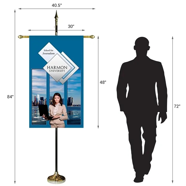 30" x 48" Premium Custom Digitally Printed Gonfalon Straight Cut Banner... from ASI 80228 Quinn