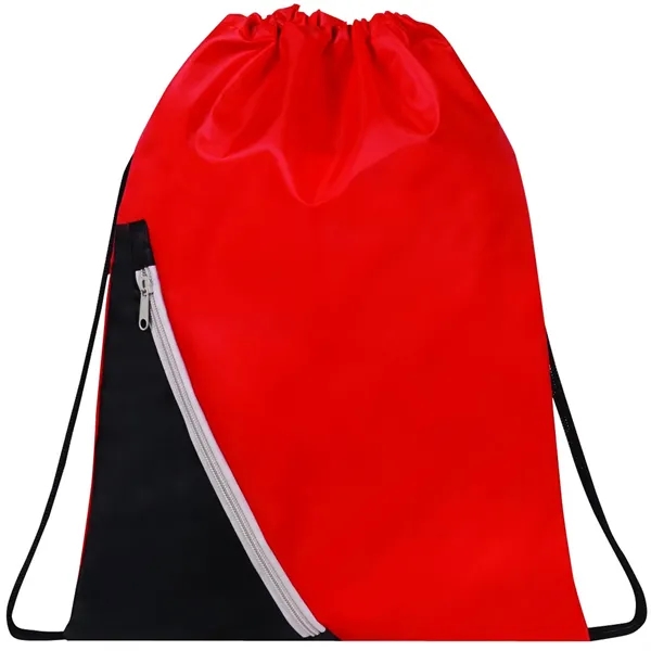 210D polyester backpack with drawstring main compartment, slanting zipper pocket and... from ASI 39820 Opusline (Benmex) / Opus Line