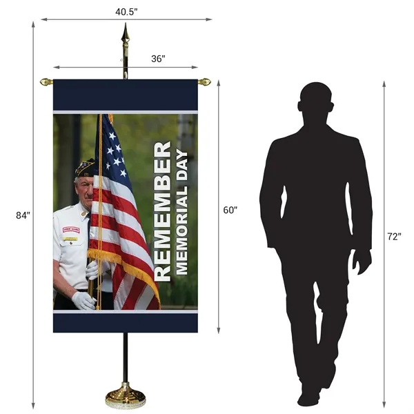 36" x 60" Premium Custom Digitally Printed Gonfalon Straight Cut Banner... from ASI 80228 Quinn