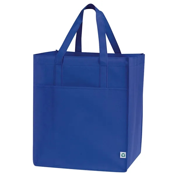 Non-woven shopping tote with large main compartment, open front slip pocket,... from ASI 39820 Opusline (Benmex) / Opus Line