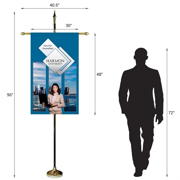 30" x 48" Premium Custom Digitally Printed Gonfalon Straight Cut Banner... from ASI 80228 Quinn