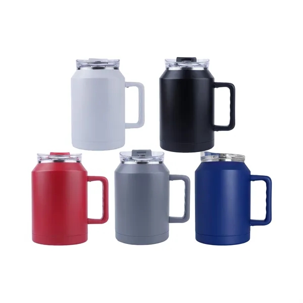 50oz - Stainless Double Wall Handle Big Jug, pop-top, spill-proof straw... from ASI 74741 NVS Promo Designs, Inc. / NVS Promo