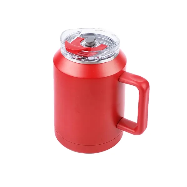 50oz - Stainless Double Wall Handle Big Jug, pop-top, spill-proof straw... from ASI 74741 NVS Promo Designs, Inc. / NVS Promo